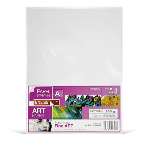 Papel Matte Fine Art 230 Grs A4 Mate Opaco Calidad Especial