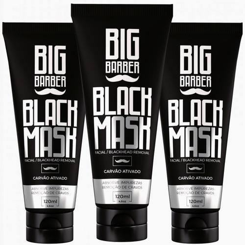 Removedor Cravos Big Barber 120ml Black Mask Caixa 3 Bisnaga