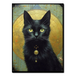 #1620 - Cuadro Decorativo Vintage - Gato Negro Poster Retro