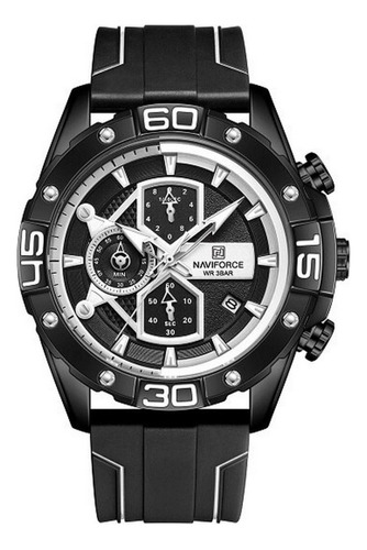 Reloj Naviforce Original Nf 8018t Cronografo Negro + Estuche