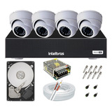 Kit Cftv 4 Câmeras Segurança Dome Hd Dvr Mhdx 1104 Intelbras