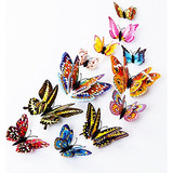 12 Unids 3d Luminoso Mariposa Pegatinas De Pared Decora...