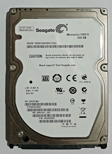 Hd Sata Notebook Seagate 500gb 5400rpm