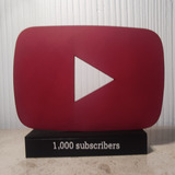 Placa De Youtube Roja 1000 Suscriptores 