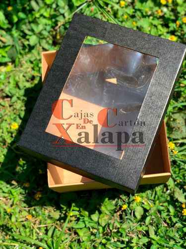 Caja Para Regalo Kf-10 Con Tapa Negra Medida 15x15x7 Ventana