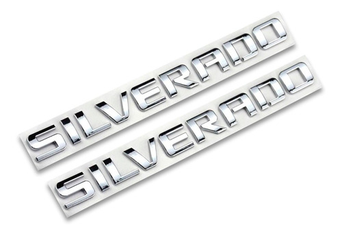 Emblema Silverado Chevrolet, Laterales Y Compuerta Cromado Foto 2