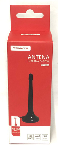 Antena Tv Digital Tomate Uhf Vhf Interna Premium Cabo 3 Mts