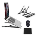 Suporte Base 6 Níveis Para Notebook Kit Mouse E Mouse Pad