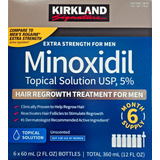 Kirkland Minoxidil 5% Solución Tópica Tratamiento Regenerador Capilar, Formula Extra Fuerte Para Hombres. Tratamiento Para 6 Meses. Caducidad Amplia, Máxima Calidad Y Originalidad.