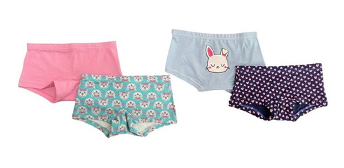 Kit 4 Calcinhas Boxer Short Criança Infantil Confortável