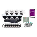 Kit Dvr 5mp 8ch, 4 Cam Full Color, 4 Cam Domo, 2tb, Fuente