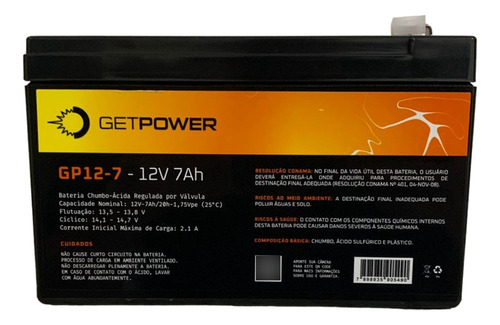 Bateria Selada 12v P Cerca Com Choque 7 Amperes Vrla Agm