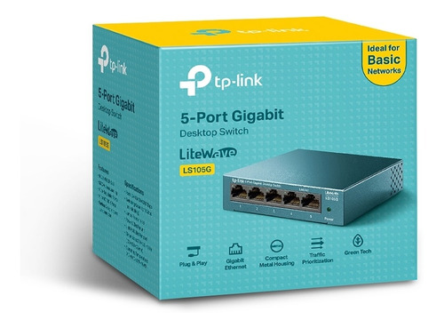 Switch  5 Portas - Gigabit - Tp-link - Grafite - Ls105g