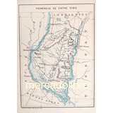 Antiguo Mapa 1884 Entre Rios Ferrocarriles Plano Carta