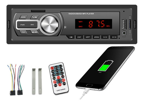 Autoestéreo Reproductor Mp3 Con Radio, Bt, Aux, Usb, Sd