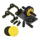 Kit De Flexiones Ab Roller Con Almohadilla Abdominal 5 En 1