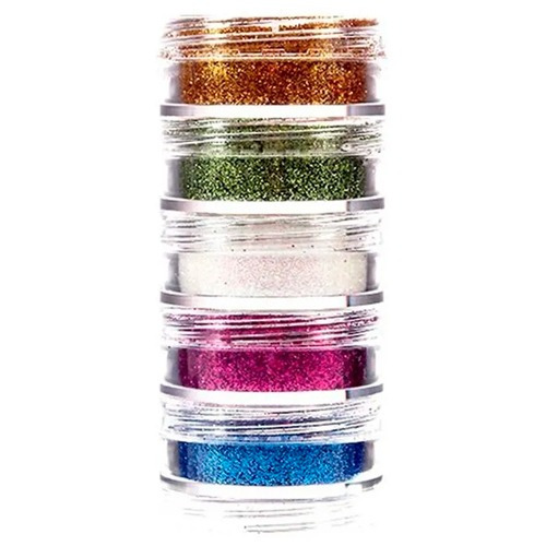 Kit Glitter Pó Vegano Colormake 2700 - 05 Potes De 3g Cada