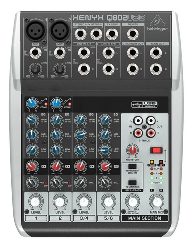 Mesa De Som Behringer Q802usb Com 6entradas