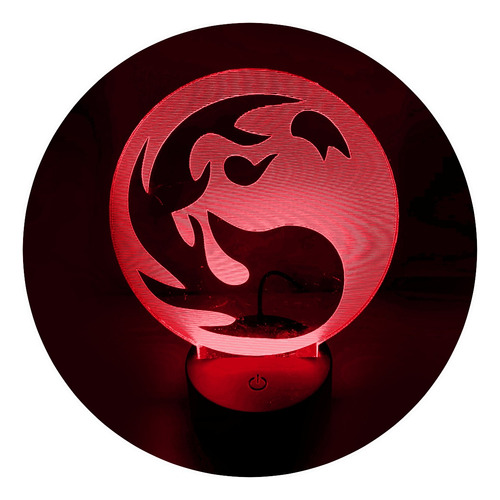 Lámpara 3d Rojo Magic I App Base Negra