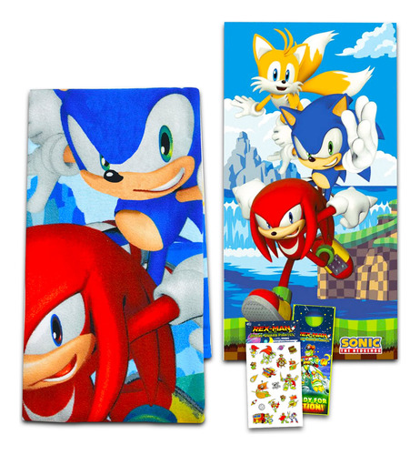 Sonic The Hedgehog - Juego De Toallas Para Nios, Paquete Con
