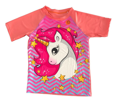 Remera Agua Unicornio Protección Uv Malla Baño