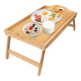 Mesa Bandeja Desayuno Con Patas Plegables Cama Sofá De Bambú