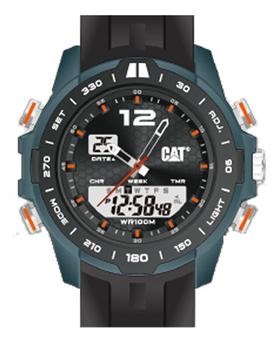 Reloj Cat Horizon Mh-155-21-138 Malla Negro Bisel Negro Fondo Negro