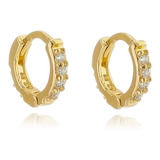 2 Piercing Cartilagem Brinco Argola Dourado Pedra Zirconia