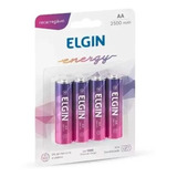 Pilhas Recarregáveis Elgin Aa 2500 Mah Catela Com 4 Pilhas