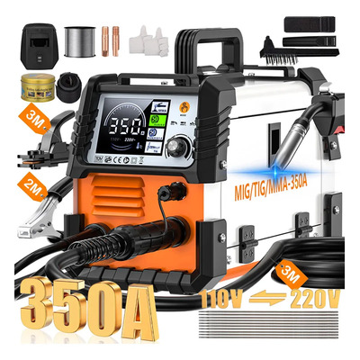 Soldadora Inverter 15-350A FAGHTO Máquina Soldar MiG+MMA+TIG Soldadoras Inversor Para Soldar 3 En 1 Con Pantalla Lcd Y 3M Pistola De Soldar | Envío gratis