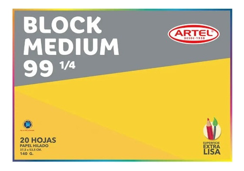 Block Medium 99 Doble Faz 1/4 20 Hojas Artel