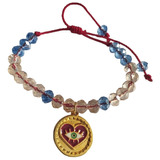 Pulsera Manilla Murano Rondela Con Dije Ojo Corazón