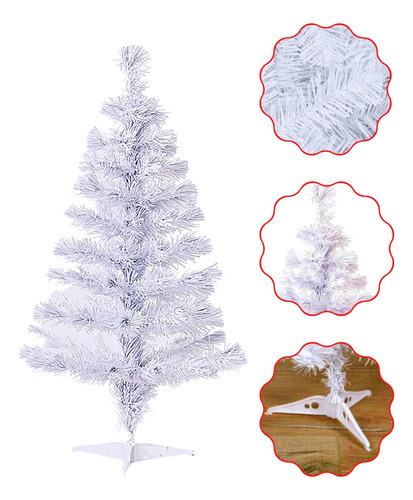 Arvore De Natal Branca Pequena 60cm -50 Galhos Decoracão