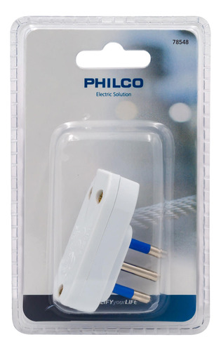 Enchufe Macho Horizontal 2p + T 78548 Blanco Philco