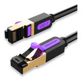 Cable De Red Vention Cat7 Certificado - 3 Metros - Premium Patch Cord - Blindado Sstp Rj45 Ethernet 10gbps - 600 Mhz - 100% Cobre - Icdbi
