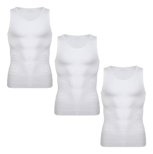 3 Piezas Faja De Hombre Sexy Camiseta Reductora Modeladora
