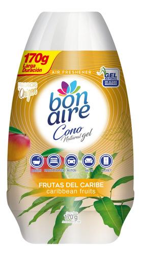 Ambientador Cono Gel Natural Frutas Delcaribe 170 Gramos