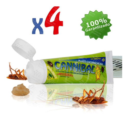 Veneno Mata Cucaracha Cannibal 4pz No Toxico Extermina Plaga