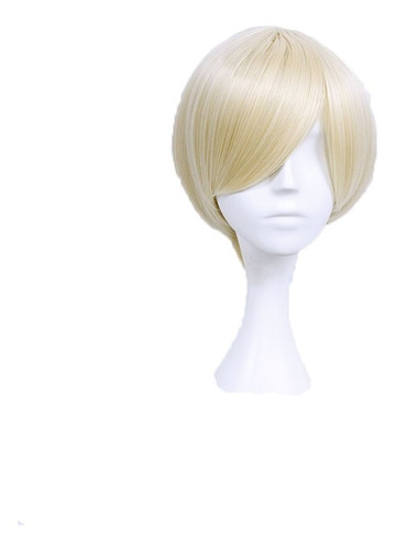 Pelucas Rubia Corta Simil Natural Cosplay Drag Flequillo 