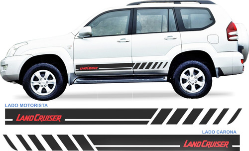 Toyota Land Cruiser Prado Adesivos Lateral Par 2004 A 2009
