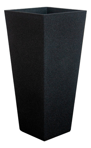 Maceta Minimalista Alta Cubo Negro Carbon Interior Exterior