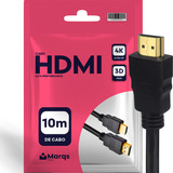 Cabo Hdmi Gold 10m Metros Mts 4k 3d Full Hd Blindado Tv Pc