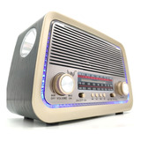Rádio Retro Vintage Am Fm Sw Usb - Pilha Bateria E Tomada