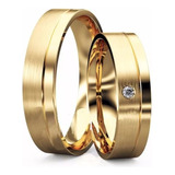 Aliança Unitária Ouro 18 K  Diamante Casamento!