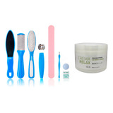 Kit 8 Piezas Podología Uñas Prolijas Callos + Crema Relax 