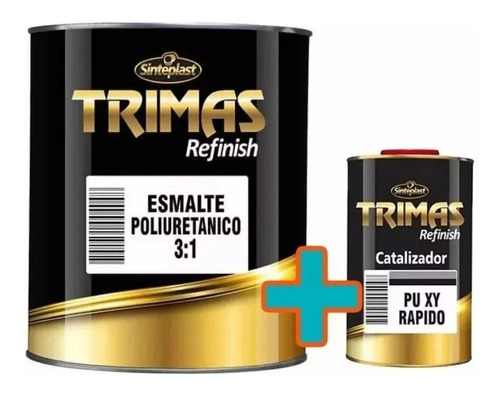 Pintura Poliuretano Negro Brillante Autos Muebles 2k Trimas 