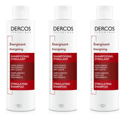 Combo X3 Vichy Dercos Shampoo Energizante Anticaida