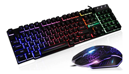 Kit De Mouse Y Teclado Mecánico Led Para Computadora Gamer