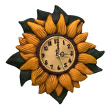 Reloj Girasol  De Pared Cerámica Artesanal 29 Cm Diámetro