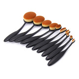 Rose Gold Oval Makeup Brushes Set Flawless Application